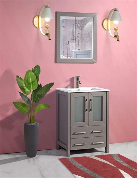 The caroline avenue bath vanity collection features a clean, shaker design that will enhance any bathroom. Vanity Art Brescia 24 inch Bathroom Vanity in Grey with ...