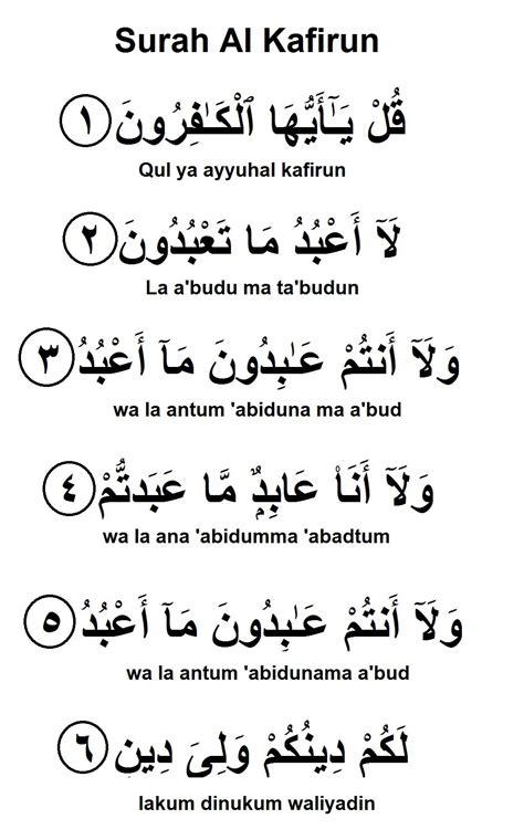 Al Kafirun Surah Qul Rumi Al Fatiha Ayat Kursi Four Qul Beautiful The