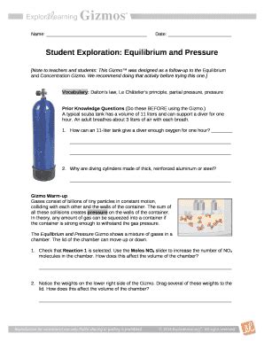 Equilibrium and pressure [note to teachers and students. equilibrium and concentration gizmo Doc Template | PDFfiller