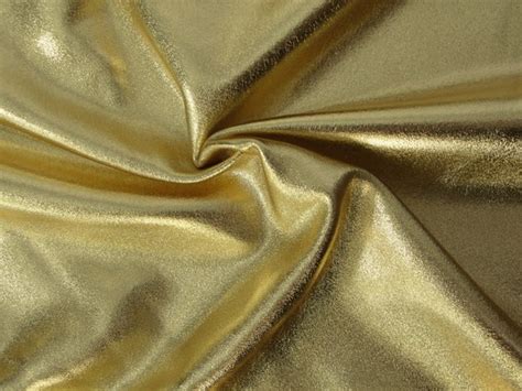 Gold Metallic 4 Way Stretch Nylon Spandex Knit Fabric By The