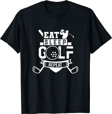 Eat Sleep Golf Repeat Player Golfer Golfing Club T Shirt Golf T
