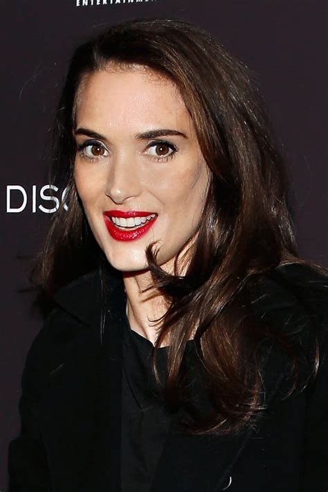 Winona Ryder With Glossy Brown Hair What Is Winona Ryders Natural