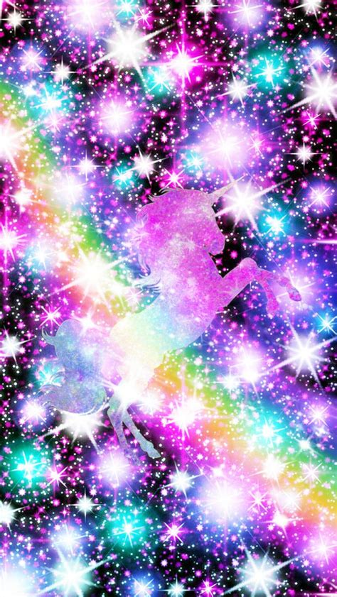Glitter Rainbow Galaxy Unicorn Wallpaper
