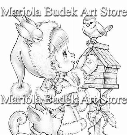 Coloring Mariola Budek Bird Feeder Books Animal