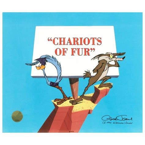 Animation Art Wile E Coyote The Road Runner Cel Chariot
