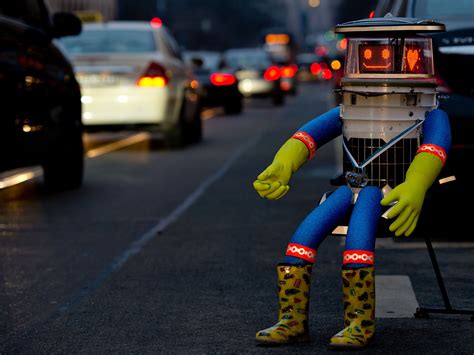 Hitchbot The Beer Bucket Robot Set To Hitchhike Across America The
