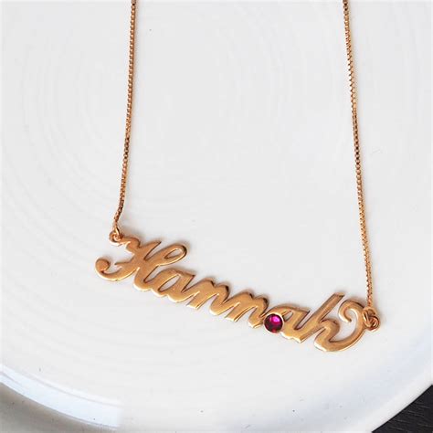 Personalised Name Birthstone Necklace By Anna Lou Of