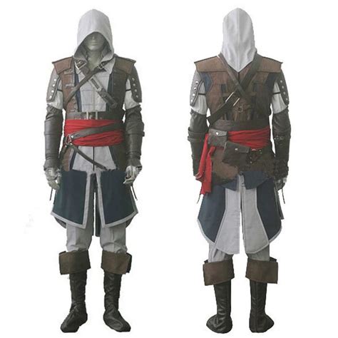 Assassins Cosplay Edward Costume Creed Black Flag Kenway Men Women Uniform Outfits Complete
