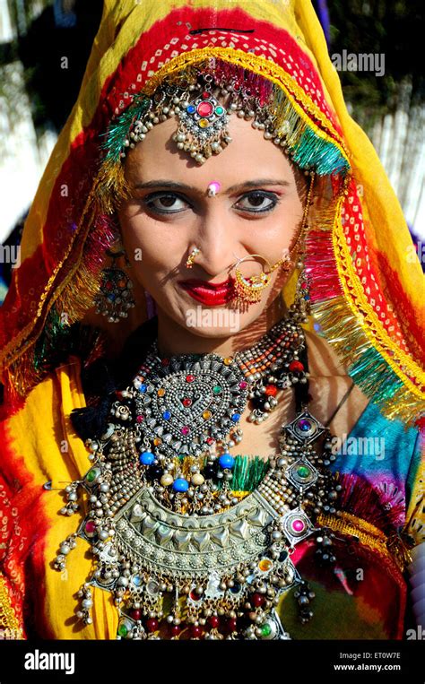 Woman Wearing Rajasthani Traditional Jewellery Rajasthan India Mr