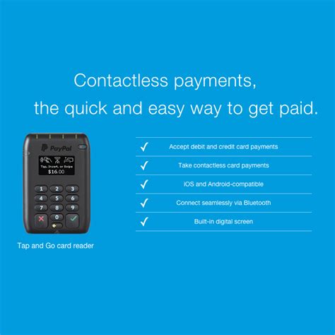 Accept credit and debit cards, ship invoices, track money and examine payments. PayPal Tap & Go Portable Bluetooth Credit Card Reader