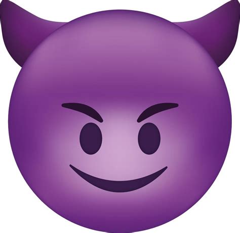 Evil Devil Emoji Happy Purple Emoticon With Devil Horns 22932671