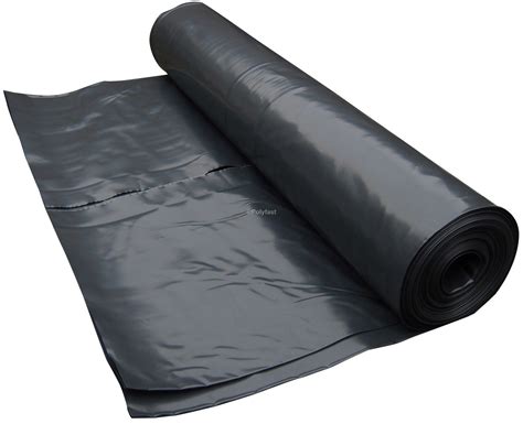 10m X 4m Black Polythene Plastic Sheeting Roll Heavy Duty Dpm 250mu