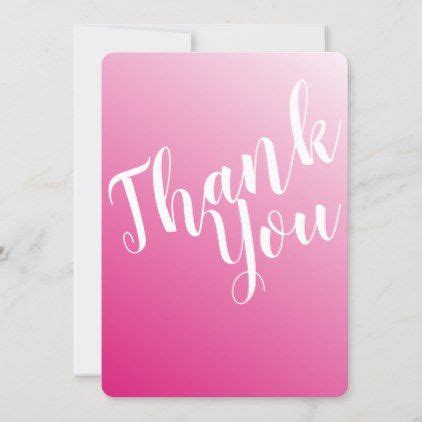 Elegant Bright Pink Thank You Card Zazzle Com Thank You Cards