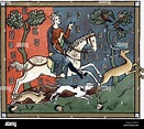 John (1167-1216) Plantagenet king of England from 1199, out hunting ...