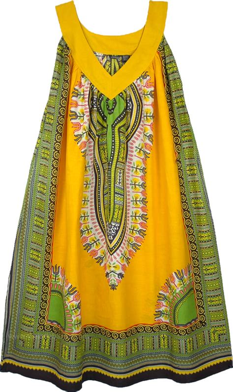 Traditional African Print Summer Cotton Dress In Yellow Xl Dresses Sale On Bags Skirts