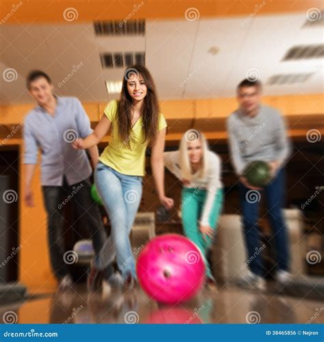 People Playing Bowling Stock Photo Image Of Excitement 38465856