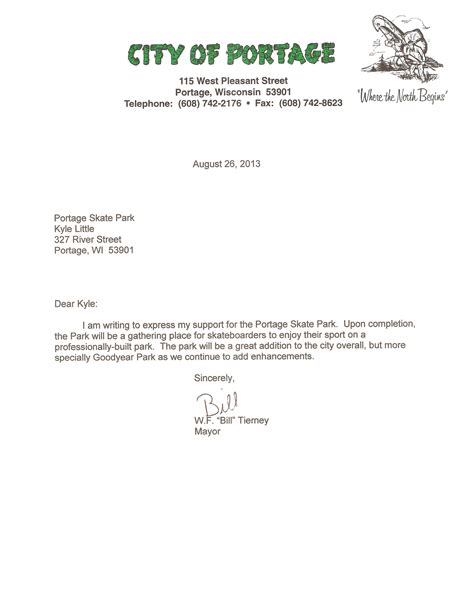 Letter Of Support Mayor Tierney 001