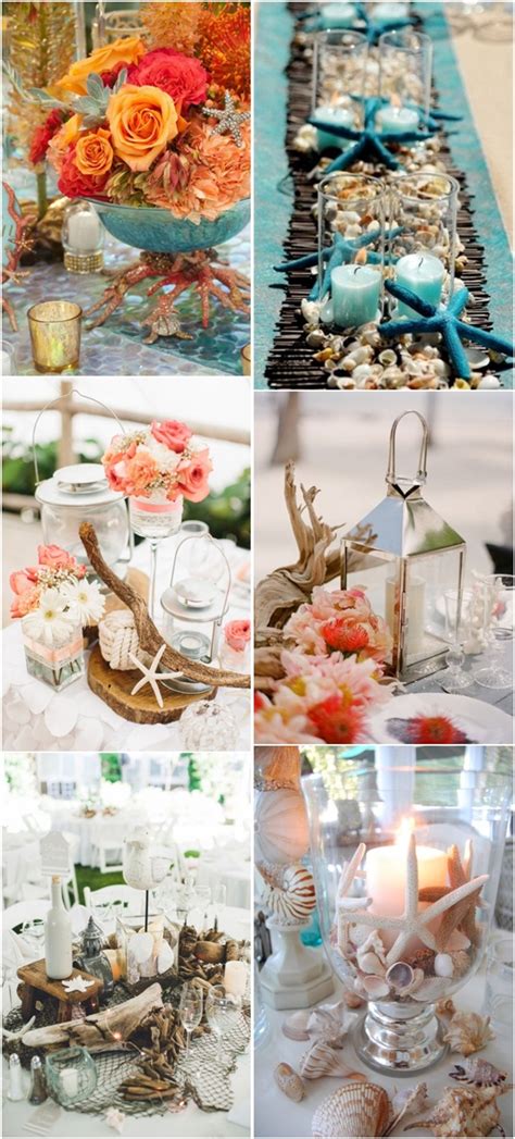 Add candles and sea glass. 36 Amazing Beach Wedding Centerpieces | Deer Pearl Flowers