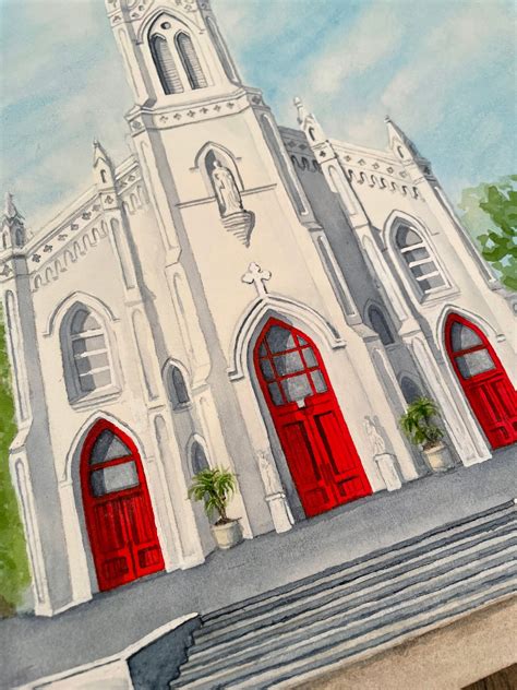 Church Or Cathedral Watercolor Painting Etsy Uk