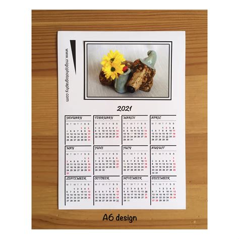 2022 Full Year A5 And A6 Fridge Calendar Magnet Floral Etsy