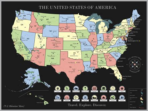 Scratch Off Usa Map Poster