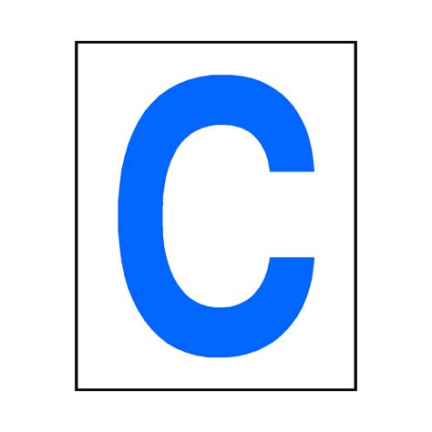 Letter C Sticker Blue Safety Uk