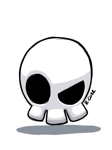 A White Skull With Black Eyes On Its Face