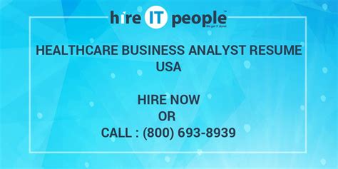 Healthcare Business Analyst Resume Hire It People We Get It Done