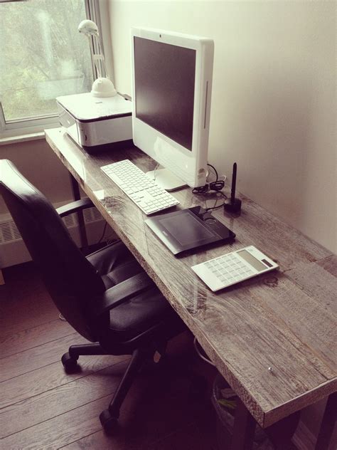 Narrow Long Desk Made Of Reclaimed Barn Wood Designed By Me