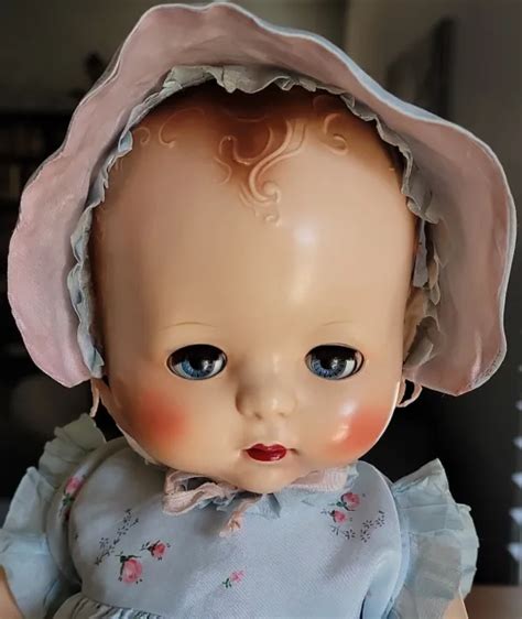 1950s Vintage Pedigree England Hard Plastic 18 Baby Girl Doll In