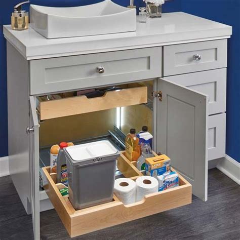 Gain easier access to your bathroom cabinets and vanities with custom pull out shelves made to fit your existing space by shelfgenie of sarasota. For Bathroom/Vanity - U-Shape Under Sink Pullout Organizer ...