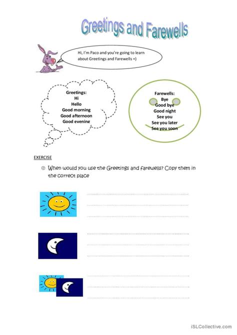 Greetings And Farewells English Esl Worksheets Pdf And Doc