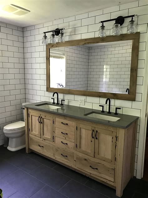 Rustic Bathroom Vanity 72 Dual Sink Reclaimed Barn Etsy In 2021