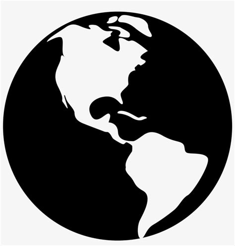 Open Globe Icon Black And White Transparent PNG 2000x2000 Free