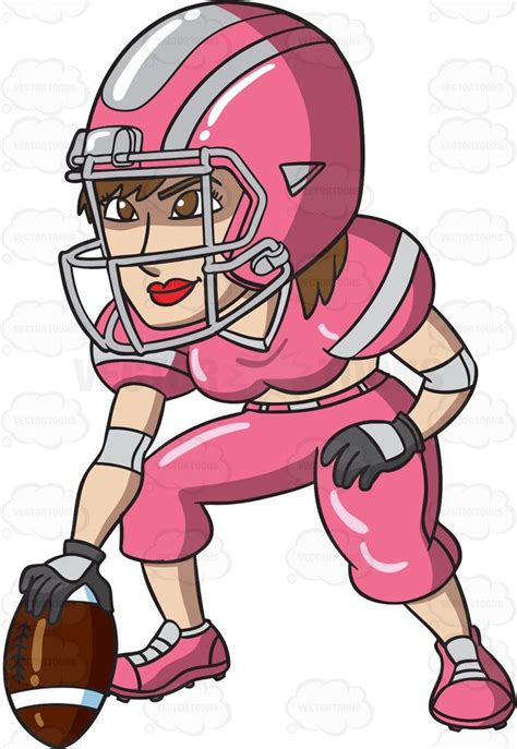 A Female Football Player Getting Ready To Start The Play