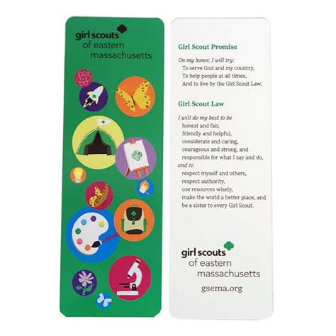 gsema bookmark with the girl scout promise and law girl scout shop