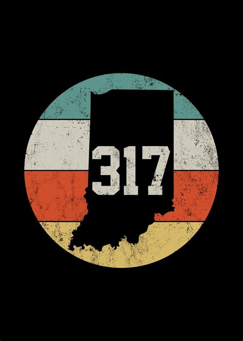317 Area Code Indiana Poster By Mealla Displate