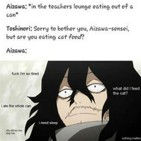 Aizawa Sensei My Hero Hero Academia Characters Funny Picture Quotes