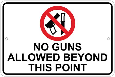 No Guns Allowed Beyond This Point Notice 8x12 Aluminum Sign Ebay