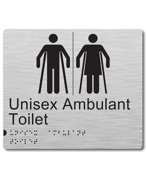 Unisex Ambulant Toilet Braille Sign Australia Mesh Direct