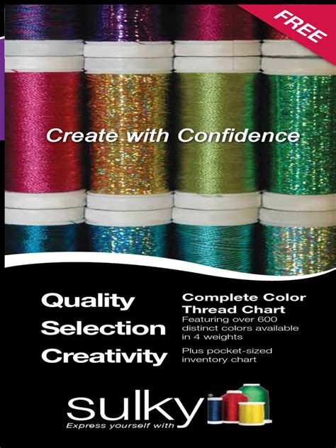 Sulky Thread Color Charts Embroidery Quilting