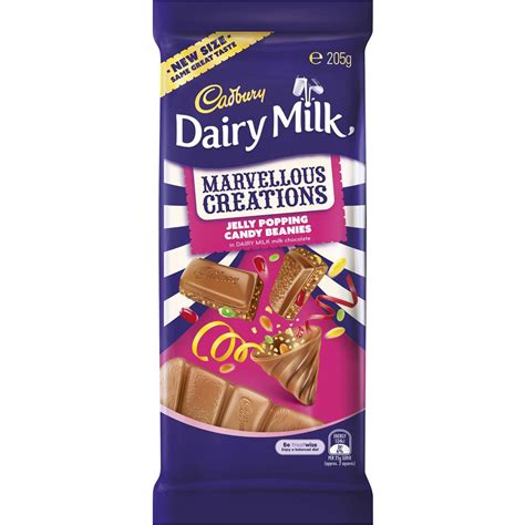 Cadbury Dairy Milk Marvellous Creations Jelly Popping Candy 205g Block