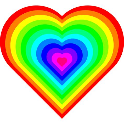 Rainbow Heart  Clip Art Library