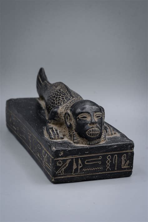 Rare Ancient Egyptian Art Statue God Seth With Devil Head Fish Etsy