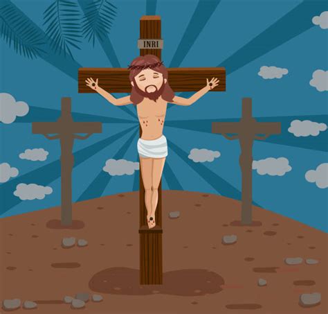 Clip Art Of Jesus Is Nailed To The Cross Illustrations Royalty Free