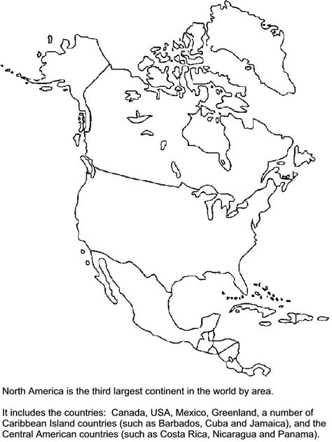 Printable Coloring Page North America
