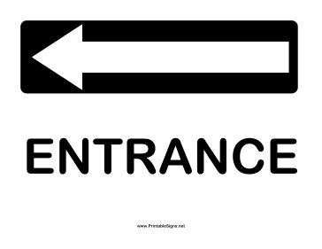 Two way traffic ahead sign. Printable Directions Entrance Left Sign