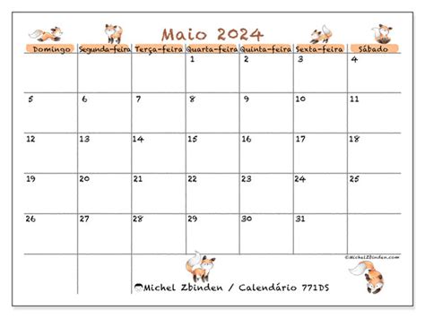 Calendário Maio 2024 771 Michel Zbinden PT