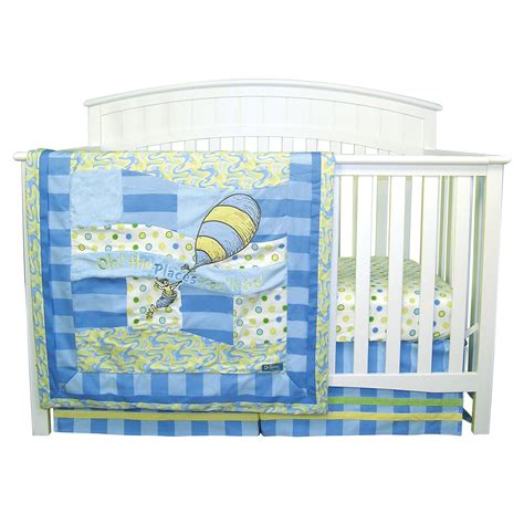 Quilt measures 35 in x 45 in. Trend Lab Dr. Seuss Oh, The Places You'll Go! 3 Piece Crib ...
