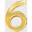 Gold Number 6  Numerical Digit Design Style Six